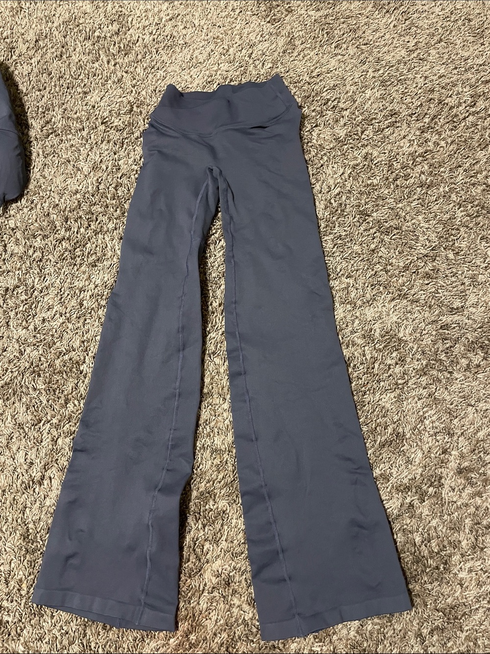High-Waist Flared Yoga Pants in Slate Blue